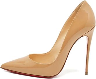 Christian Louboutin so kate pointed toe court pumps - women - Patent Leather/Calf Leather/Calf Leather - 37.5 - Neutrals