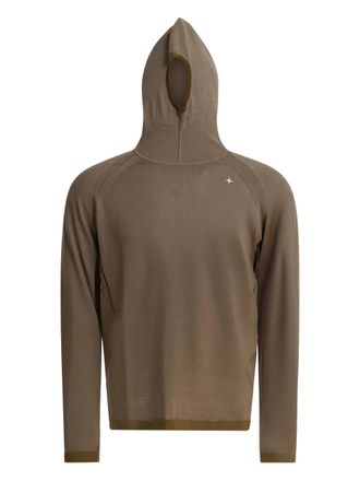 Stone Island hooded long sleeves hoodie - men - Virgin Wool/Polyester - L - Brown