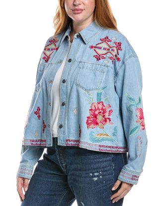 Johnny Was Plus Cropped Denim Jacket