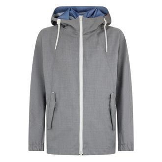 Herno Light Jackets, male, Gray, Size: L Front Zip Jacket