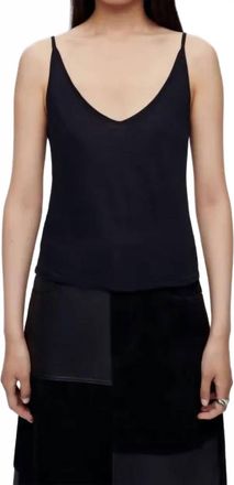 Re/Done Sheer Spaghetti Strap Tank In Black