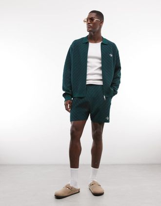 Alma de Ace Rezio - Pantaloncini in maglia verde scuro in coordinato