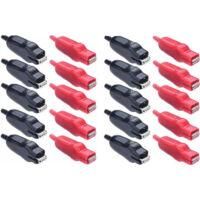 OEM Paquete De 20 Pinzas De Cocodrilo Met&aacute;licas De 20 A Con Aislamiento De Pvc Para Proyectos Automotrices Y El&eacute;ctricos (rojo/negro) - Crezuo