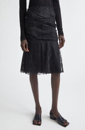 Junya Watanabe Nylon & Cotton Raschel Lace Skirt in Black at Nordstrom, Size X-Small