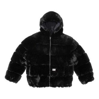SUPREME x WTAPS Faux Fur Hooded Jacket Black SUP-FW21-343