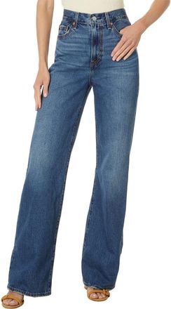 Levi's Premium Ribcage Jeans Womens Blue Denim High Rise Wide Leg GBO3045