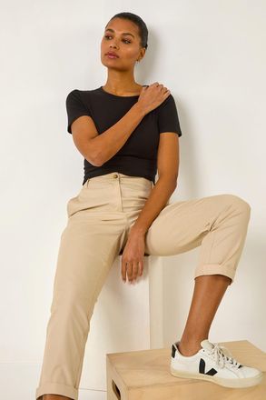 Roman Cotton Stretch Chino Trousers
