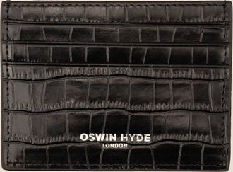 Oswin Hyde Mens Chancery Black Card Holder - Black/Black