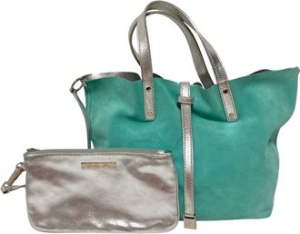 Tiffany & Co. Blue Leather Tote Bag (Pre-Owned)