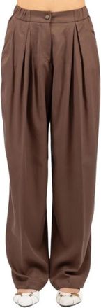 LuckyLu Wijde broek - Dames - Wijde Broeken - Bruin - L - Broeken