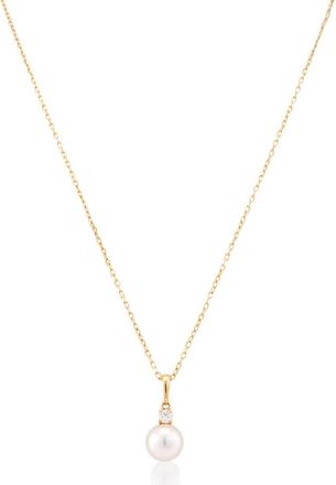 Mikimoto 8-8.5mm Akoya Cultured Pearl 0.10ct of Diamonds 18K Yellow Gold - PPS802DK