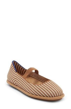 Rothy's Cruiser Mary Jane Flat in Truffle Stripe at Nordstrom, Size 10.5