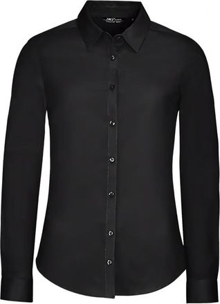 SOLS Dames/Dames Blake Stretch Shirt Met Lange Mouwen (Zwart)