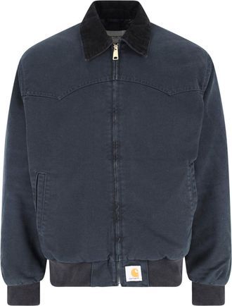 Carhartt Work in Progress Black OG Santa Fe Velvet-Collar Cotton Jacket
