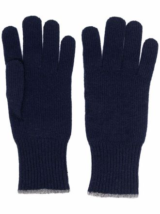 Brunello Cucinelli knitted cashmere gloves - women - Cashmere - M - Blue