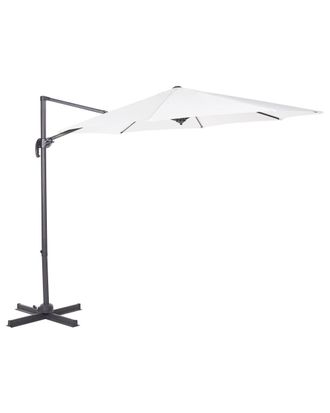 Beliani Sombrilla lateral 294 cm blanco crema