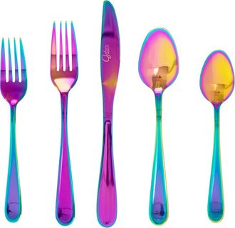 Gibson Home Stravidia 20 Piece Flatware set in Rainbow Stainless Steel at Nordstrom