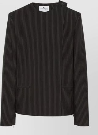 Courr&egrave;ges asymmetric pinstripe long sleeve jacket
