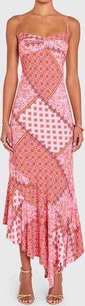 Amanda Uprichard Kaysee Midi Dress In Pink Multi