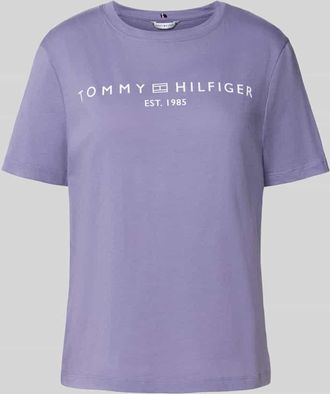 Tommy Hilfiger Regular Fit T-Shirt aus reiner Baumwolle in Lavender, Größe XXL