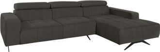 Domo Collection Ecksofa »Trento L-Form, mit Kufenfuss oder Einzelfuss« wahlweise mit Kopfteilverstellung, Recamiere links/rechts bestellbar