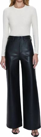 Pistola Denim Lana High Rise Faux Leather Trousers In Slate Black