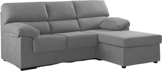 Home Heavenly Sofá chaise longue reversible de tela gris oscuro 100 x 196 x 156 cm