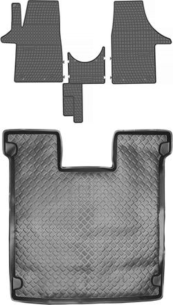 OEM Juego De Alfombrillas De Goma Para Volkswagen Caravelle T5 Van (2003-2015) + Alfombrilla Para El Maletero