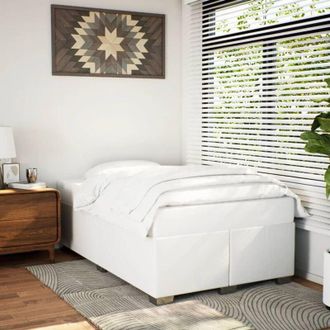 vidaXL Vidaxl - Estructura De Cama Sin Colch&oacute;n Cuero Sint&eacute;tico Blanco 120x190cm