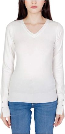 Guess Truien & Vesten, Dames, Wit, XL, Katoen, Gena VN LS Sweater