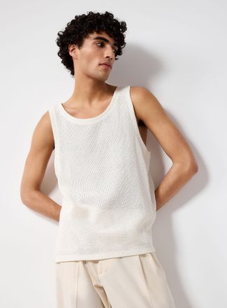 IM BRIAN Mens Openwork knit Tank Top