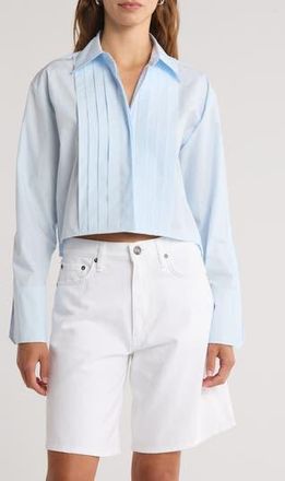 A.L.C. Cam Cotton Button-Up Shirt in Ice Water at Nordstrom Rack, Size 12