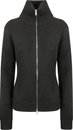 Maison Margiela Wool Zipped Cardigan - Dames - Vesten - Zwart - L - Wol - Truien & Vesten