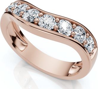 Pompeii3 5/8Ct Diamond Curved Wedding Anniversary Band 14k Gold Lab Grown