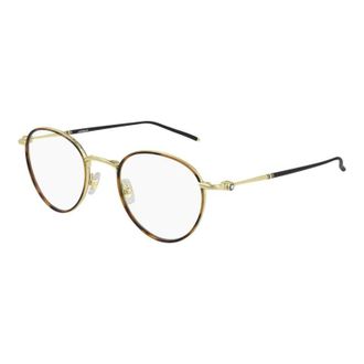 Montblanc Montblanc Eyeglasses Square Full Rim, Gold/havana Frame And Clear Demo Lens Lens Mb0162O003