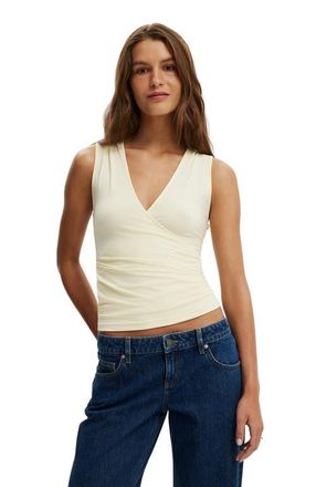 Cotton On Womens Marlo Wrap Tank in Vanilla Glow at Nordstrom, Size Xx-Small