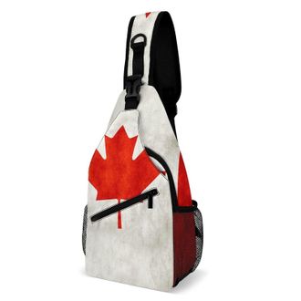 Generic Flag Canadian Unisex Shoulder Bags Casual Crossbody Chest Bag Sling Backpack for Hiking Cycling Travel