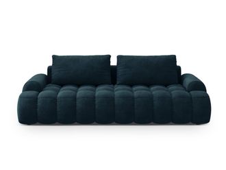 Cosmopolitan Design Sof&aacute; cama con ba&uacute;l de almacenaje 4 plazas terciopelo petr&oacute;leo oscuro