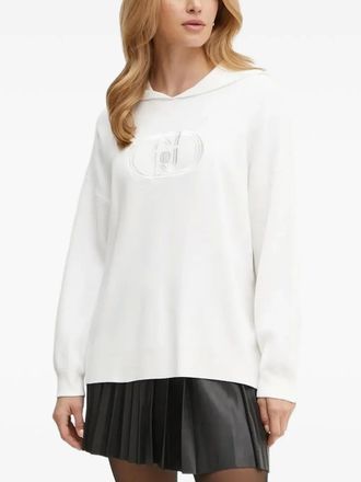 Liu Jo Felpa con cappuccio e logo - Bianco