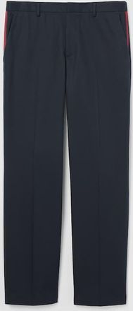 Gucci Cotton Twill Pant With Web Detail, Size 44, Blue