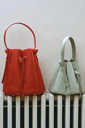 Melie Bianco Laguna Cinched Vegan Leather Bucket Bag