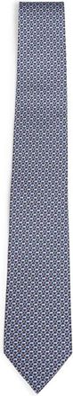 Ferragamo Gancini Zijden Stropdas - Heren - Stropdassen - Blauw - ONE Size - Accessoires