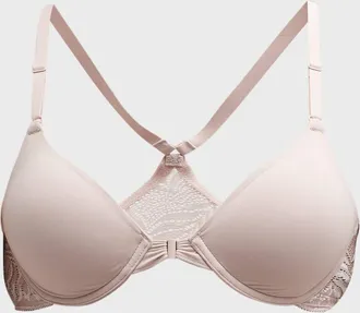 Natori Lush Lace-Back Front-Closure Contour Bra