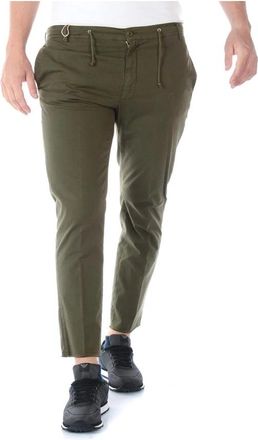 Daniele Alessandrini Jeans - Heren - Slim Fit Broeken - Groen - L - Katoen - Broeken