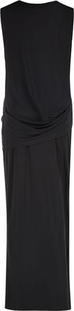 Jacquemus Womens Peplo Jersey Dress - Black viscose - Size Medium