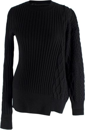 sacai Black Patchwork Asymmetric Knit Jumper Size XS