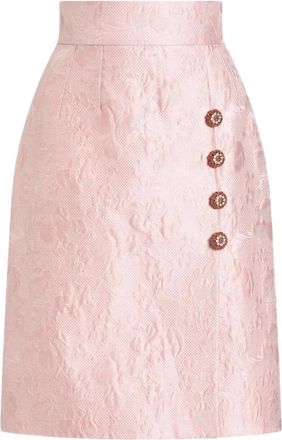 Dolce & Gabbana Gonna con bottoni in jacquard - Rosa