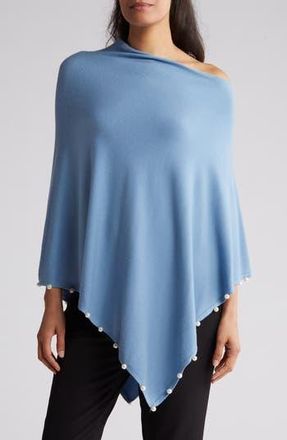 La Fiorentina Bead Trim Knit Wrap in Blue at Nordstrom Rack