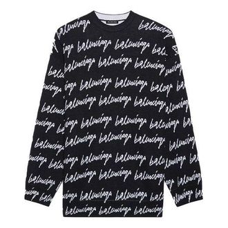Balenciaga All Over Logo Jumper Black 625984T31841070