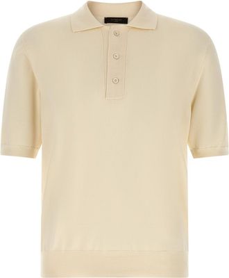Zanone Beige Cotton Knit Polo Shirt